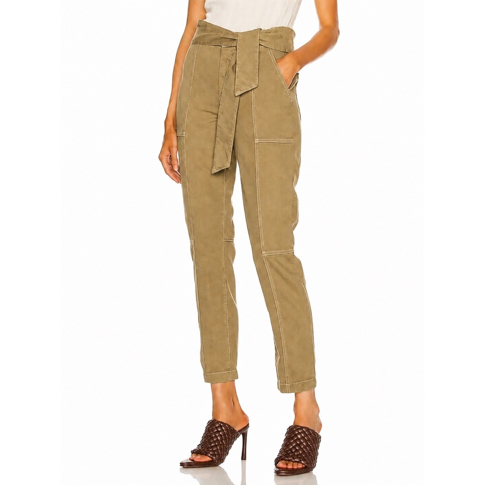 Jonathan Simkhai Standard Camel Utility Paperbag Waist Pants Size 26